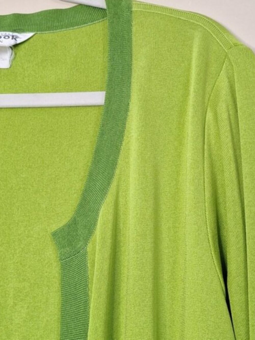 Misook Women´s Green Black Open  Front Lightweight Sweater Sz 2X - Picture 3 of 8